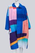 ISSEY MIYAKE - A MULTICOLOURED GEOMETRIC PRINT SHIRT DRESS