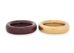 TIFFANY & CO. BY ELSA PERETTI - A PAIR OF LACQUERED JAPANESE HARDWOOD BANGLES