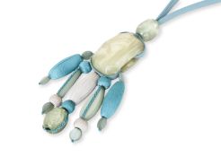 GIORGIO ARMANI - A RESIN AND FABRIC BEADED NECKLACE