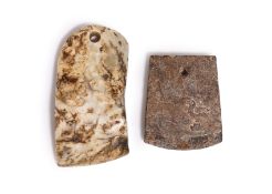 TWO ARCHAISTIC STONE AXE HEADS