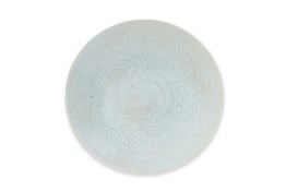 A QINGBAI CARVED DUCKS AND LOTUS BOWL