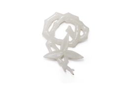 A WHITE JADE BAMBOO CARVED PENDANT