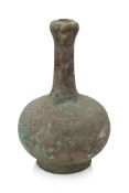 A BRONZE 'GARLIC MOUTH' BOTTLE VASE