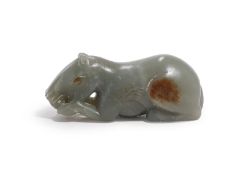 A CELADON JADE FIGURE OF A HORSE