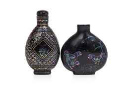 TWO LAC BURGAUTE SNUFF BOTTLES