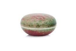 A PEACHBLOOM-GLAZED SEAL PASTE BOX AND COVER, YINSE HE
