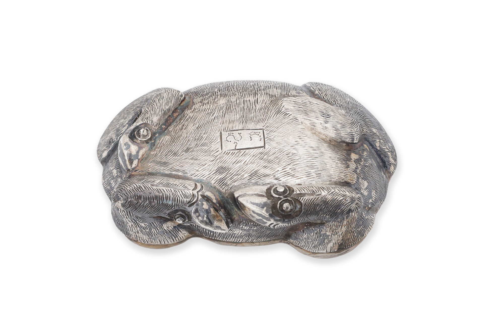 TWO SOUTHEAST ASIAN SILVER COW AND BUFFALO FORM BETEL BOXES - Image 4 of 4
