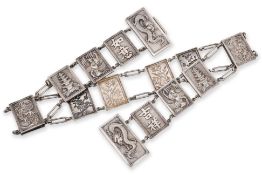A CHINESE EXPORT SILVER BELT BY KWONG MAN SHING (ACT.1875-1925)