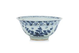 A BLUE AND WHITE 'THREE FRIENDS OF WINTER' BOWL
