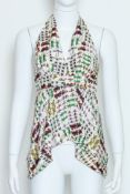 GUCCI - AN ALL OVER INSECT PRINT SILK HALTER TOP, 2005/6