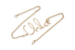 CHLOÉ - A GOLD TONE LOGO CHAIN BELT