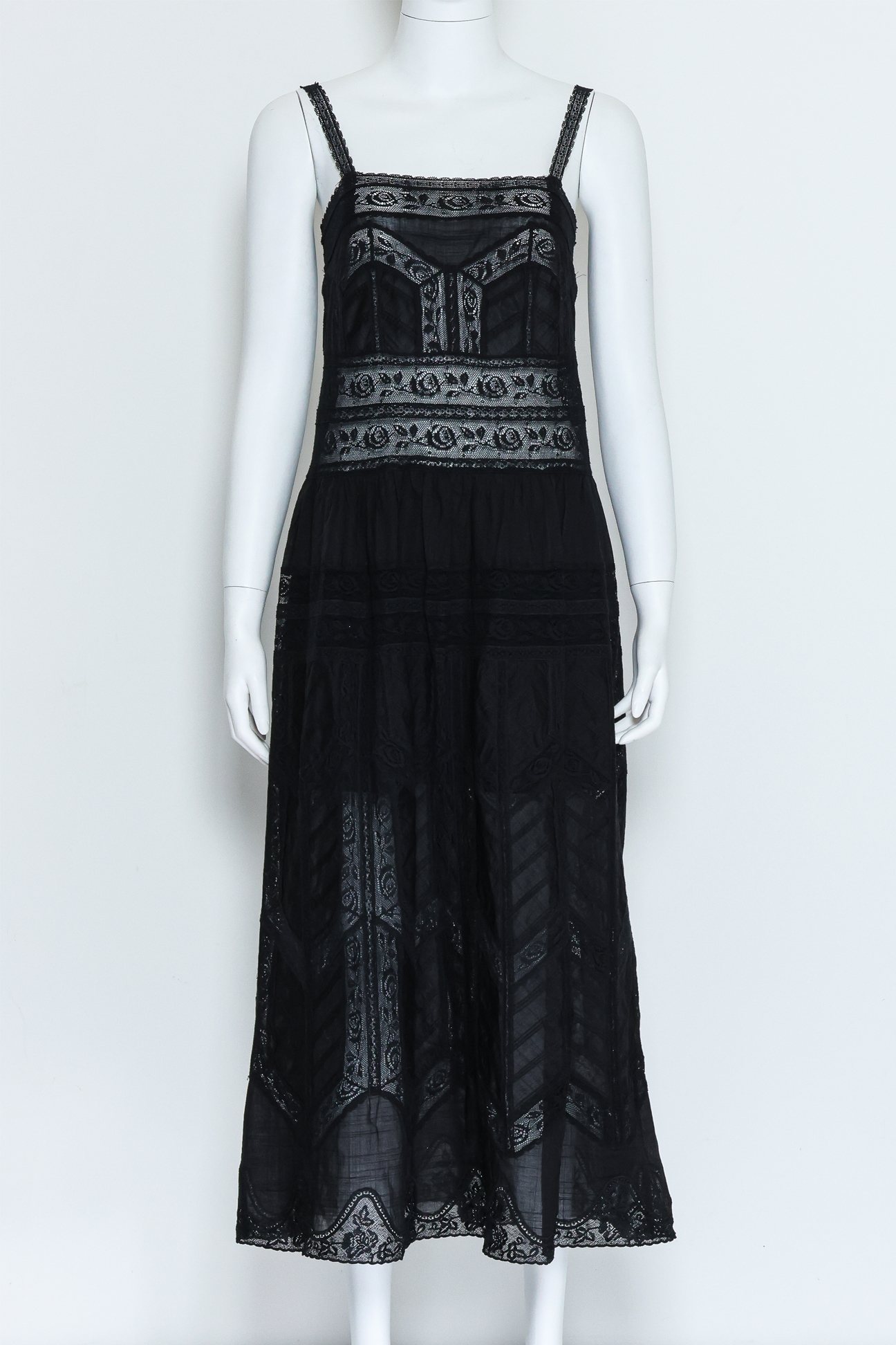 ZIMMERMANN - A BLACK LACE MIDI DRESS