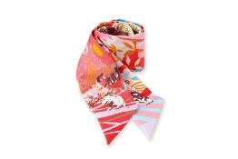 HERMÈS - A 'POINTILLE EN LIBERTE' SILK TWILLY