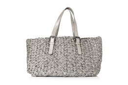 BOTTEGA VENETA - A MEDIUM SILVER CABAT TOTE BAG