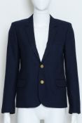 SAINT LAURENT - A NAVY BLAZER WITH GOLD-TONE BUTTONS