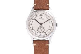 MOVADO - A STAINLESS STEEL MANUAL-WIND WRISTWATCH