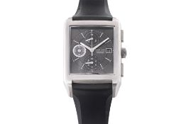 MAURICE LACROIX - A PONTOS RECTANGULAIRE CHRONOGRAPHE FULL BLACK AUTOMATIC WRISTWATCH