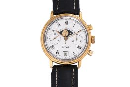 LOEWE - A GOLD-TONE MOONPHASE CHRONOGRAPH WRISTWATCH