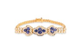 A SAPPHIRE AND DIAMOND BRACELET