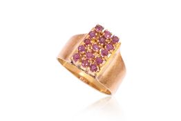 A RUBY 'PANEL' RING