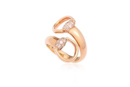 A 'HORSEBIT' DIAMOND RING BY GUCCI