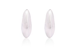 A PAIR OF 'MODERNIST' STYLE HOOP EARRINGS