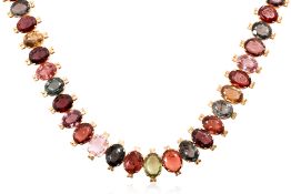 A MULTI-COLOUR GEMSTONE NECKLACE