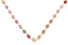 A MULTI-COLOUR GEMSTONE 'RIVIERE' NECKLACE