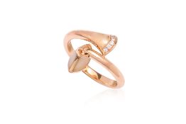A 'DIVA'S DREAM' MOTHER OF PEARL AND DIAMOND RING BY BULGARI