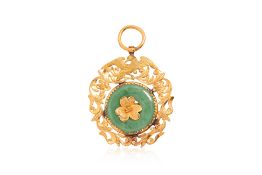 A JADEITE 'FOB' PENDANT