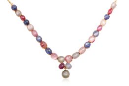 A MULTI-COLOUR STAR SAPPHIRE NECKLACE