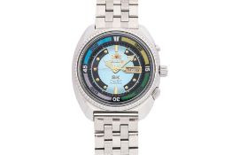 ORIENT - A SUPER KING CRYSTAL 21 JEWELS AUTOMATIC WRISTWATCH WITH BLUE DIAL
