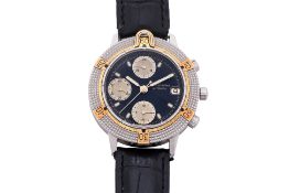 UNIVERSAL GENEVE - A TRI-COMPAX AUTOMATIC CHRONOGRAPH WRISTWATCH