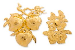 TWO REPOUSSE GOLD PLAQUES