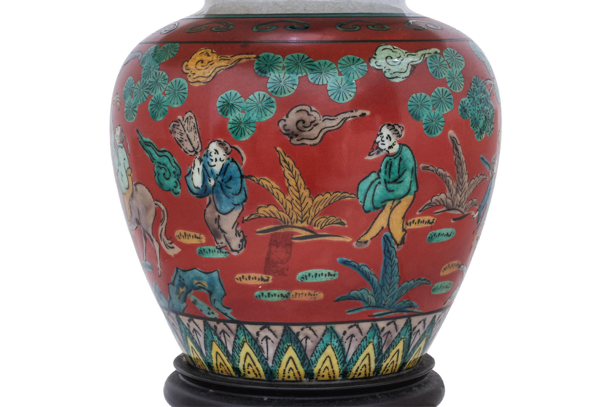 A PAIR OF JAPANESE KUTANI STYLE PORCELAIN TABLE LAMPS - Image 3 of 3