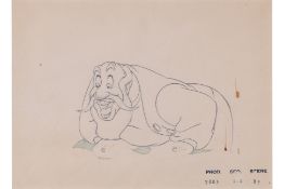 AN ORIGINAL PRODUCTION DRAWING OF STROMBOLI FROM PINNOCHIO