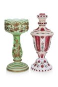 TWO PIECES OF BOHEMIAN GLASS