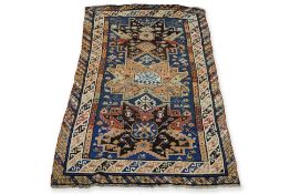 A CAUCASIAN 'LESGHI STAR' DESIGN WOOL RUG (210 X 118CM)