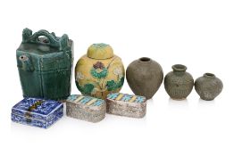 A GROUP OF ASIAN CERAMIC ITEMS