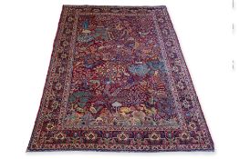 A FINE TABRIZ TREE OF LIFE WOOL RUG (270 X 180CM)