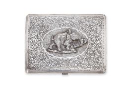 AN INDIAN SILVER CIGARETTE CASE