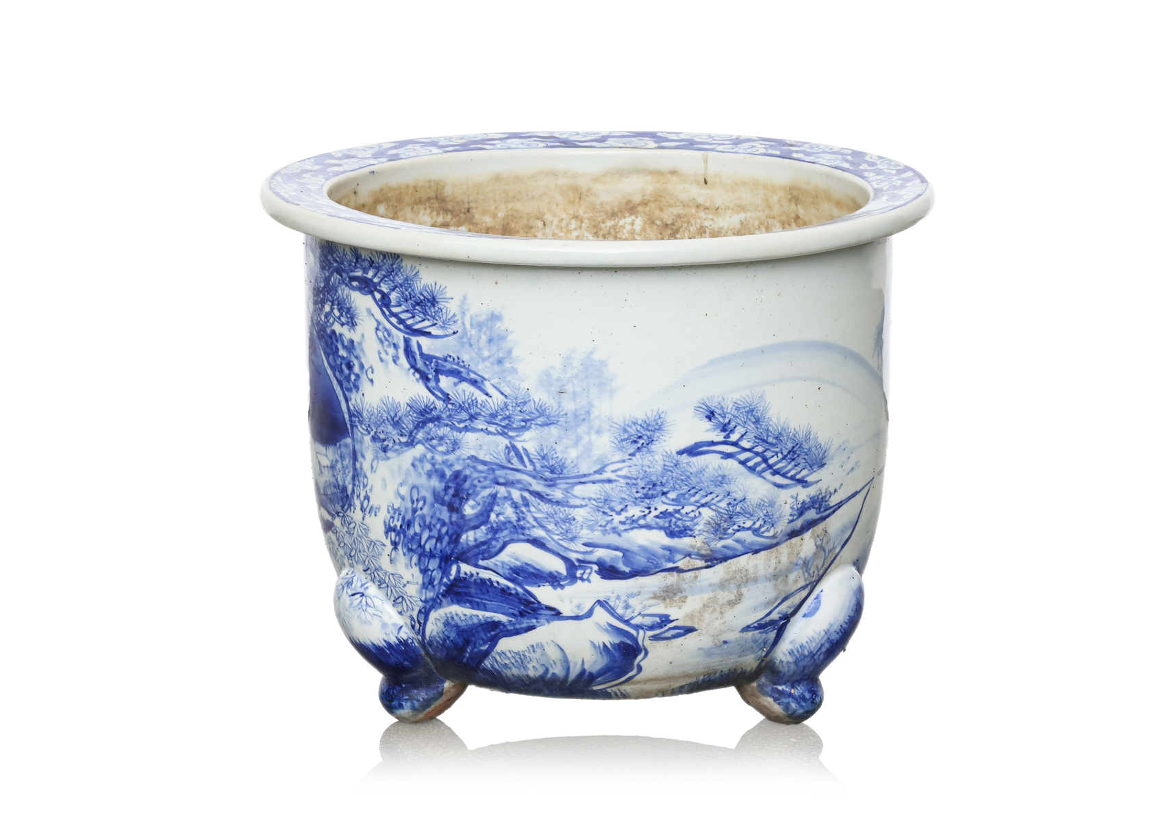A JAPANESE BLUE AND WHITE PORCELAIN JARDINIERE - Image 3 of 6