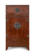 A CHINESE ELM COMPOUND CABINET