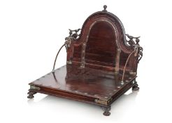 AN INDIAN TEAK TRAVELLING FOLDING CHAIR