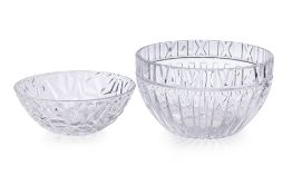 TWO TIFFANY & CO. CRYSTAL BOWLS