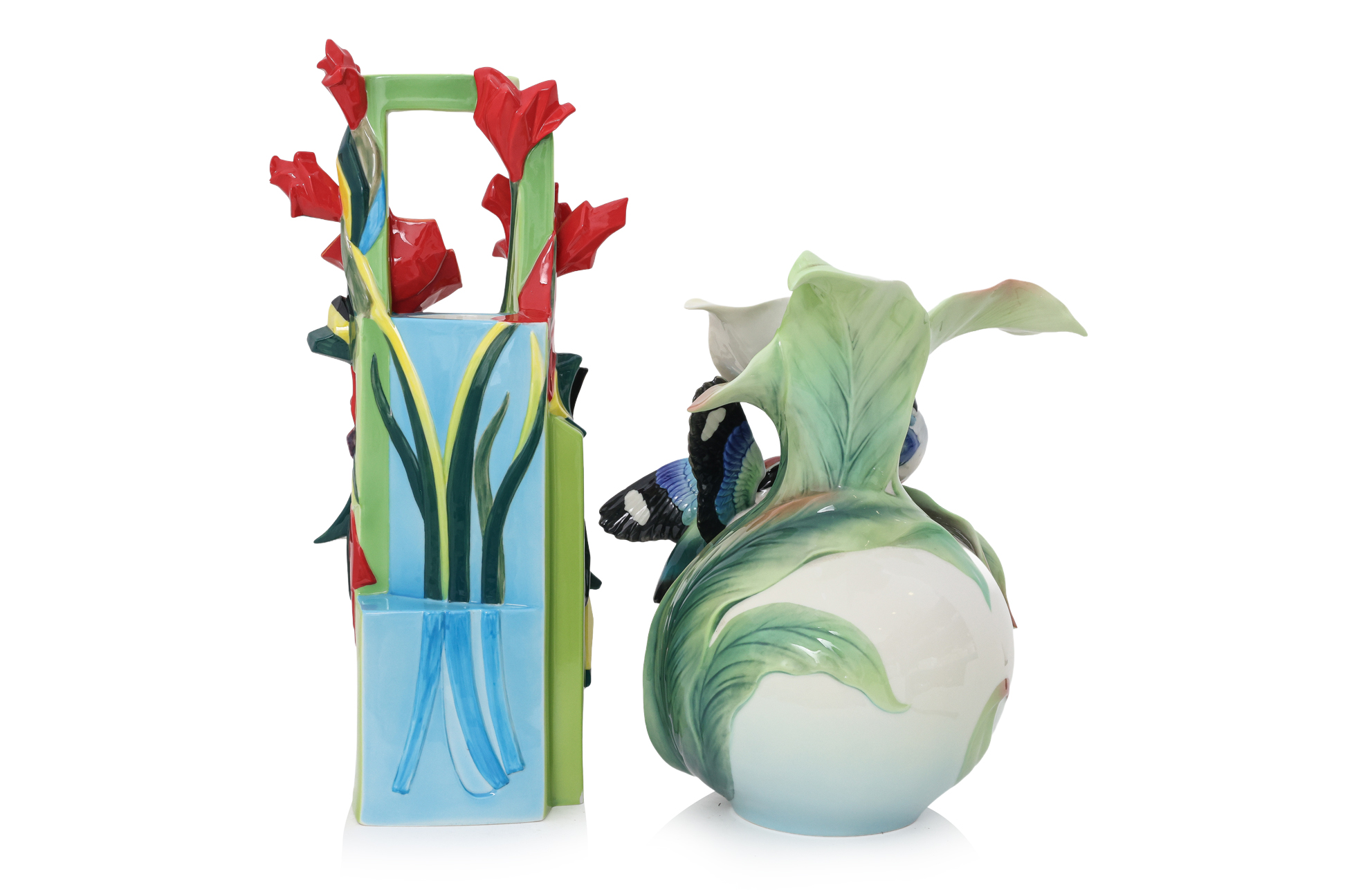 TWO FRANZ PORCELAIN VASES - Image 2 of 4