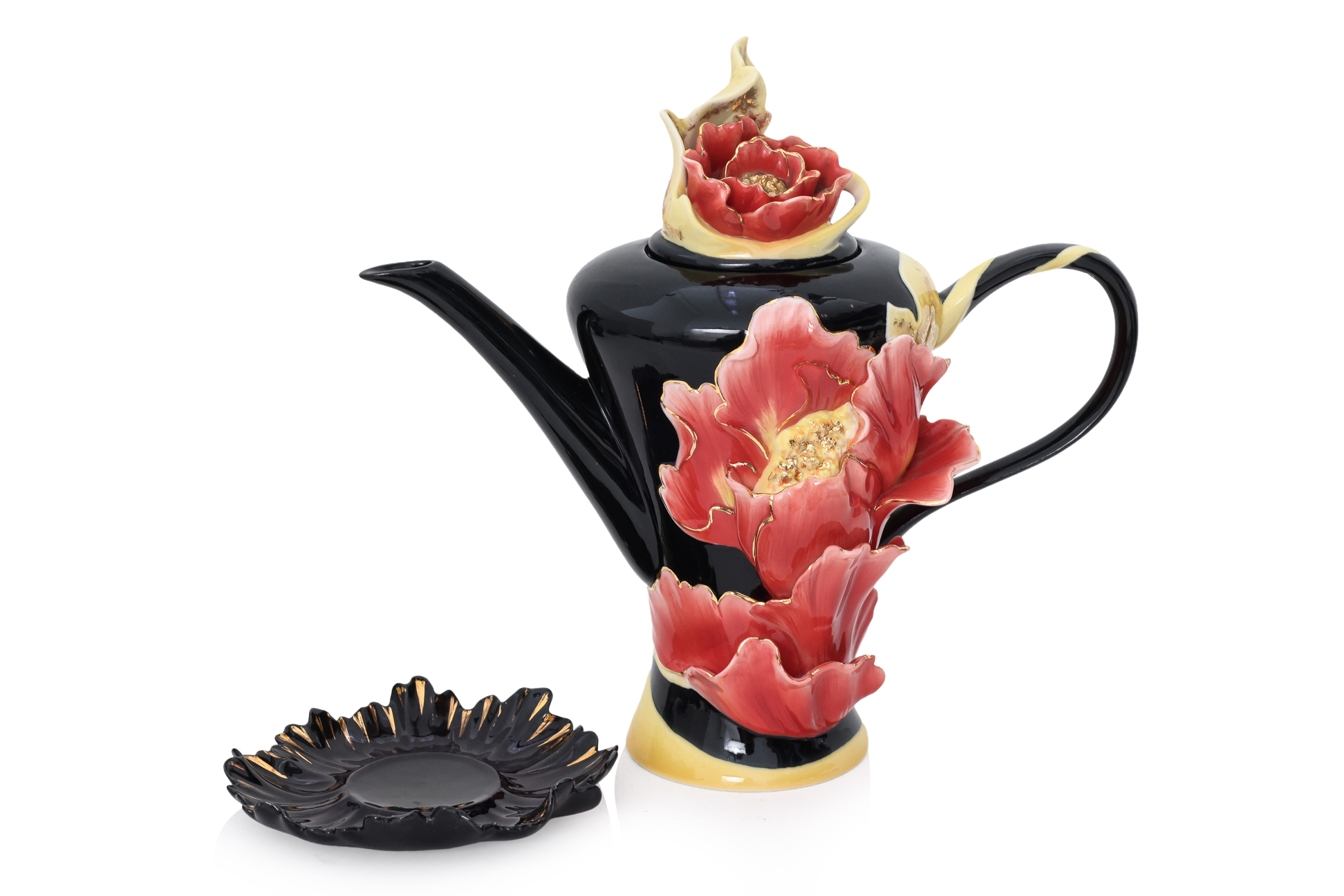 A GROUP OF FRANZ PORCELAIN TEAPOTS, CUPS AND SAUCERS (12) - Image 6 of 9