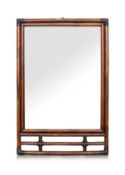 A RECTANGULAR BAMBOO WALL MIRROR