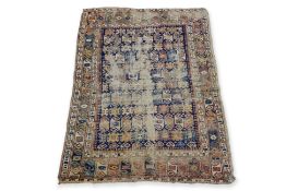 AN ANTIQUE CAUCASIAN GEOMETRIC WOOL RUG (166 X 114CM)