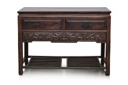 A CHINESE BLACKWOOD CONSOLE TABLE